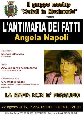 Stasera a Cariati la presentazione del volume di Angela Napoli "L'Antimafia dei fatti" 54 locandina CARIATI