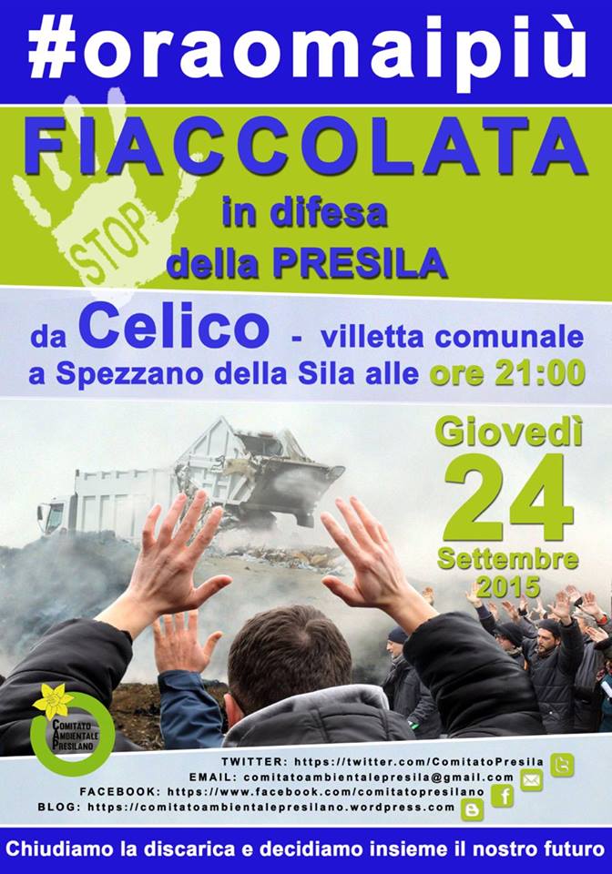 Fiaccolata da Celico a Spezzano Sila per chiedere la chiusura della discarica di San Nicola (AUDIO INTERVISTE) 54 locandina fiaccolta