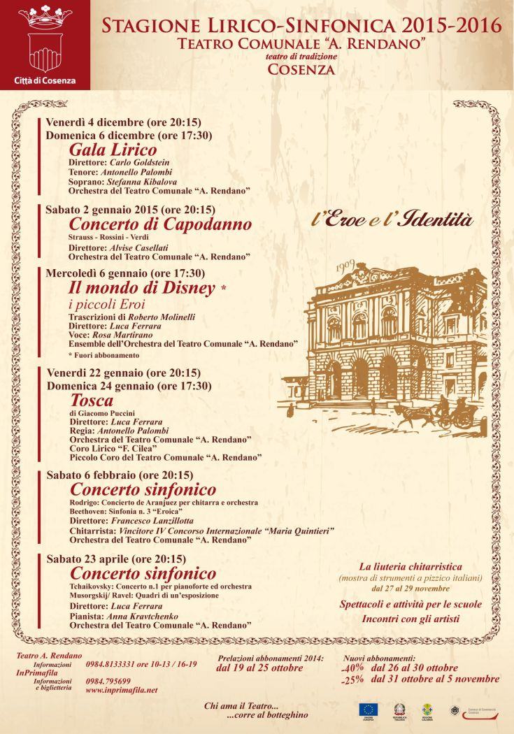 stagione lirico sinfonica rendano
