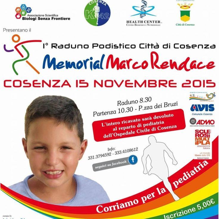 Domenica il 1° Raduno podistico "Memorial Marco Rendace" per il Reparto di Pediatria dell’Ospedale (AUDIO INTERVISTA) 54 rendace