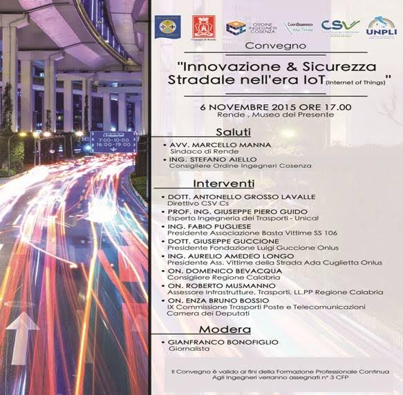 IoT (Internet Of Things) per la sicurezza stradale, quali tecnologie? Convegno a Rende dell'Ass. "Ada Cuglietta Onlus" (AUDIO INTERVISTE) 54 unnamed