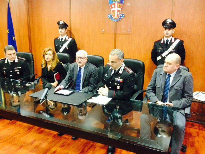 La conferenza stampa al Comando Provinciale dei Carabinieri di Cosenza per l'arresto di Domenico Mignolo