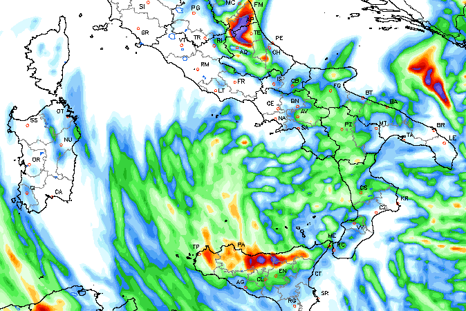 Meteo Calabria: arriva la prima ondata di gelo artico. Pioggia e neve anche a bassa quota 53 precipitazioni