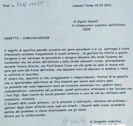 segnalazione dirigente pedofilia