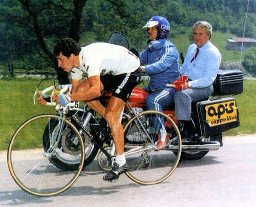 Faraca in maglia bianca al Giro del 1981