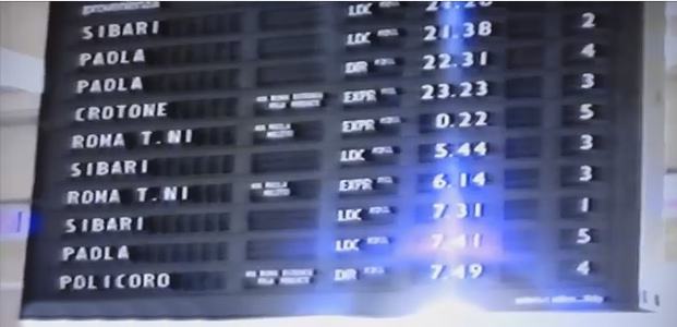 Tabellone Stazione Cosenza 1987