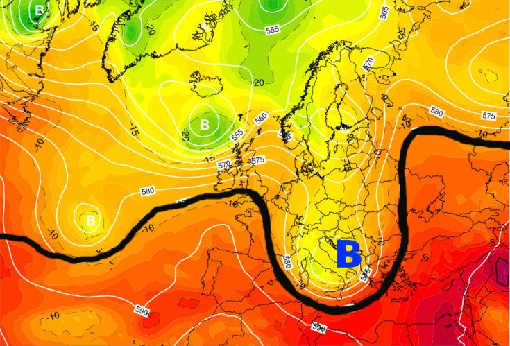 500 Hpa venerd' 15 luglio europa