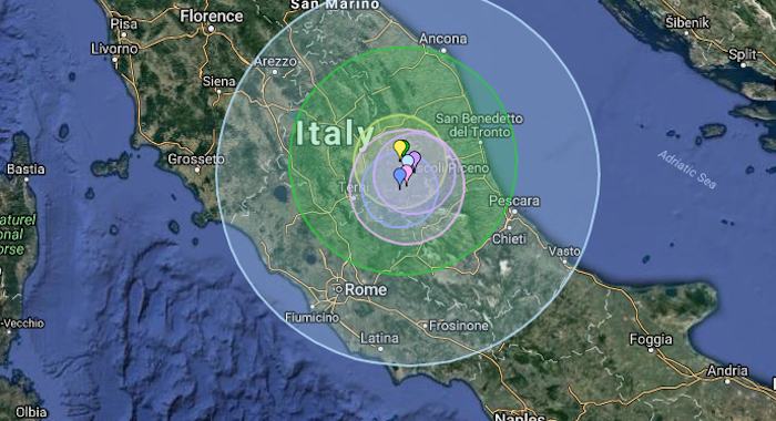 mappa terremoto