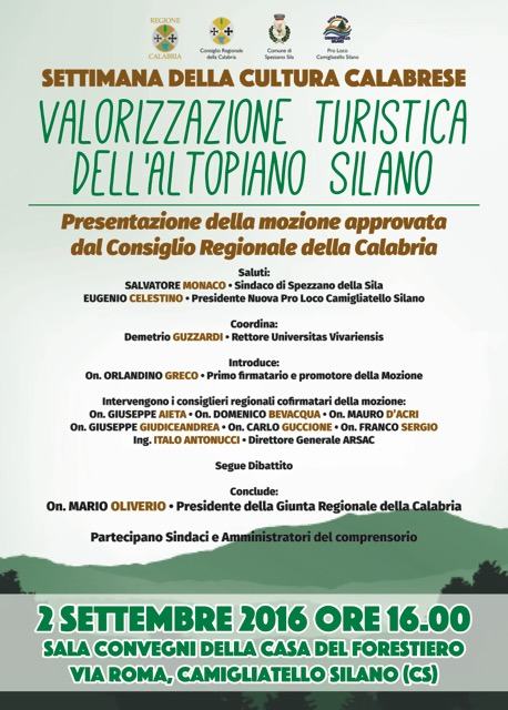 'Mozione sulla valorizzazione turistica dell'Altopiano silano', venerdì la presentazione a Camigliatello 54 mozione sila