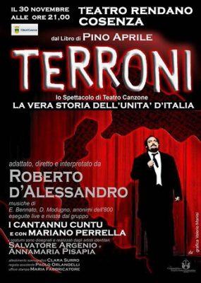 Al Rendano di Cosenza il 30 novembre lo spettacolo “Terroni”, tratto dal best seller di Pino Aprile 53 locandina-spettacolo-terroni-al-rendano
