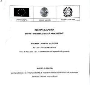Bando 'truffa' della Regione, Ferrara: “Ancora rinvii che pesano su volontà di giovani di fare impresa” 57 frontespizio_bando