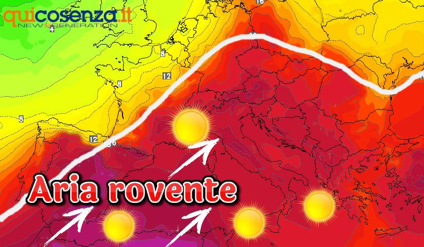 Meteo Caldazza 28-30 luglio mappa