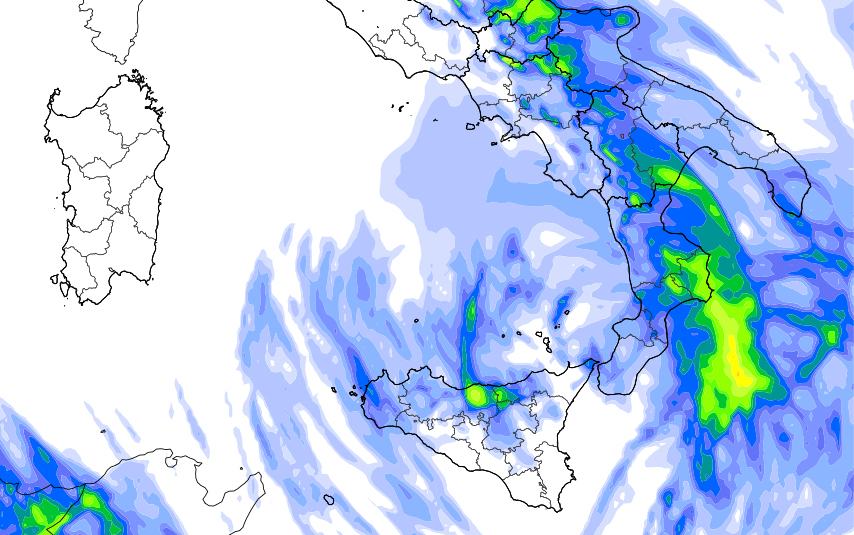 Mappa Piogge ciclone