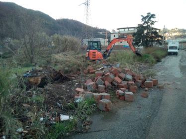 operazioni di bonifica area ponte di Calatrava