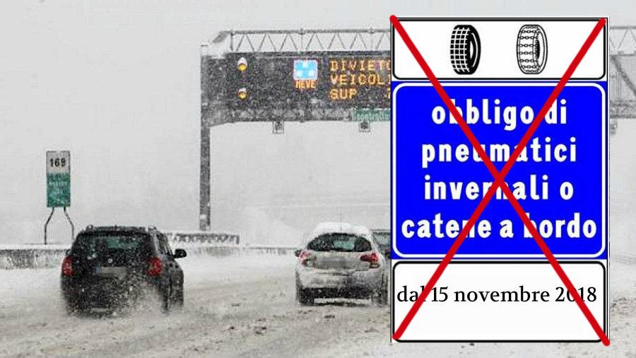 Obbligo pneumatici invernali 2019