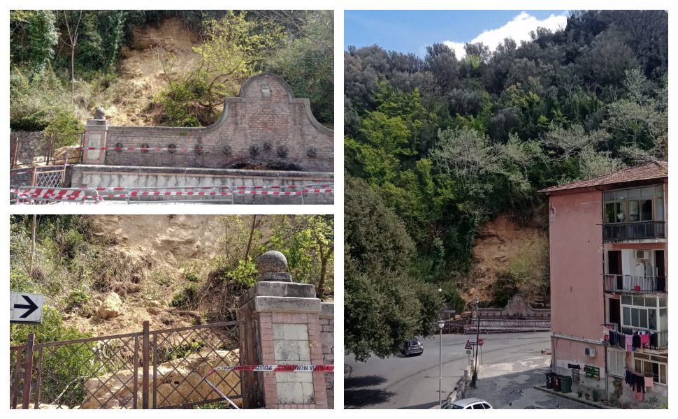 Frana sulla storica fontana i 13 canali