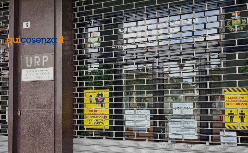 ufficio URP Comune Cosenza chiuso