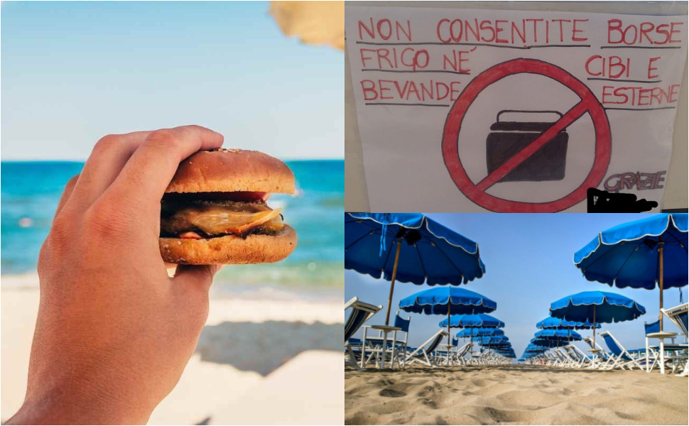Divieto cibi e bevande lido
