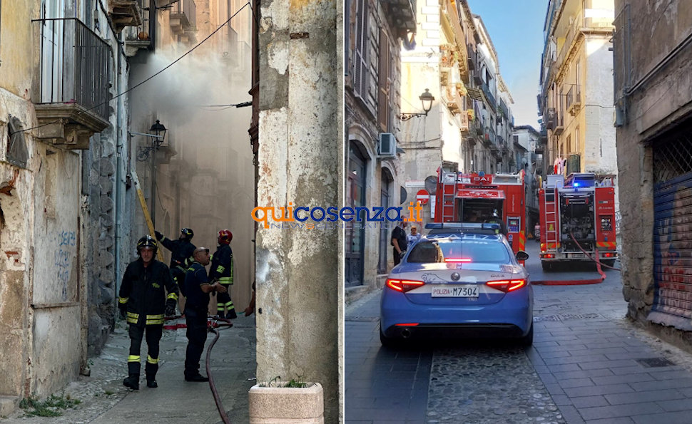 Incendio Cosenza centro storico