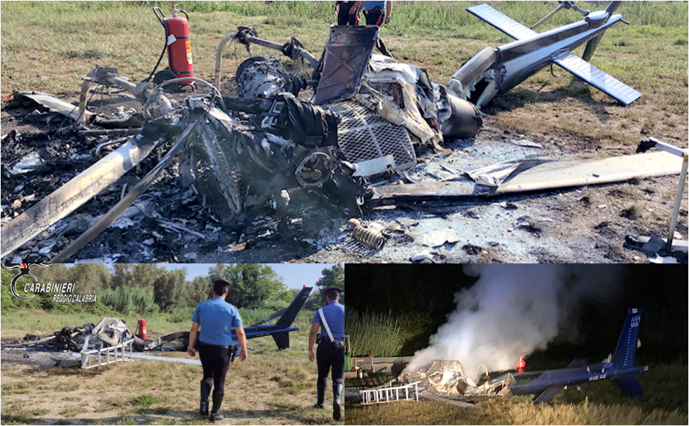 Elicottero Calabria verde incendio