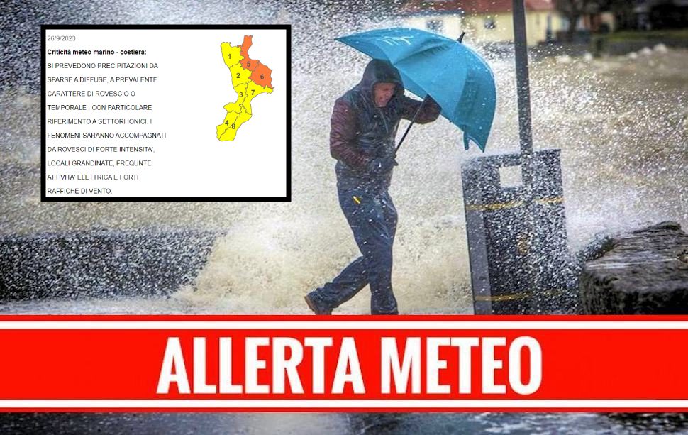 Allerta meteo 26 settembre Calabria