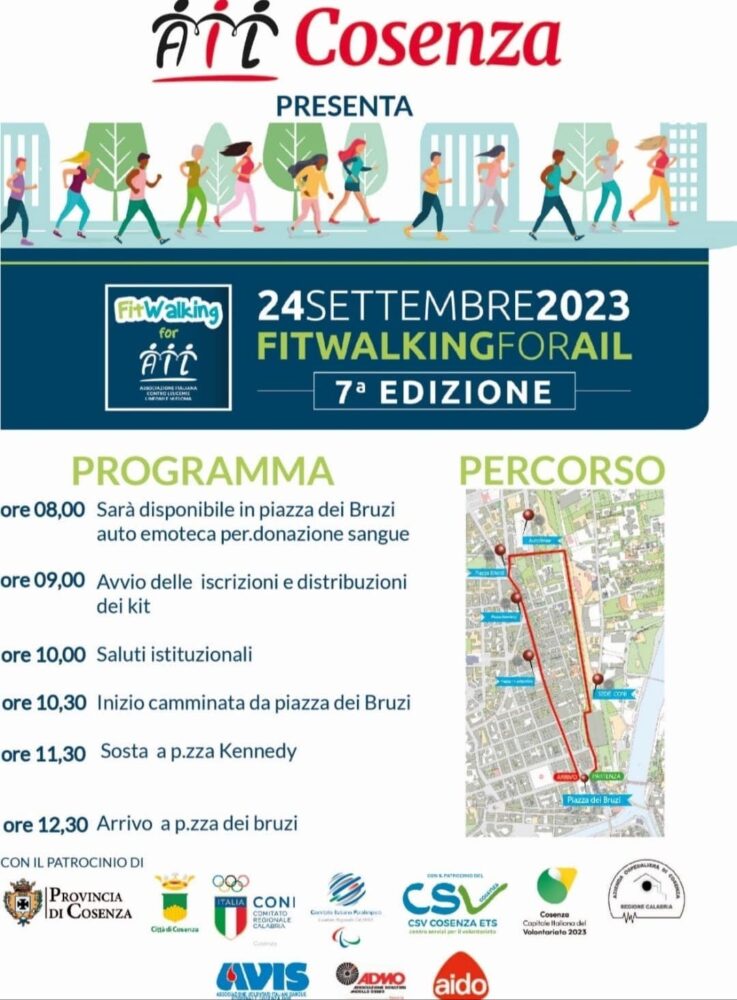 programma fitwalking ail cosenza