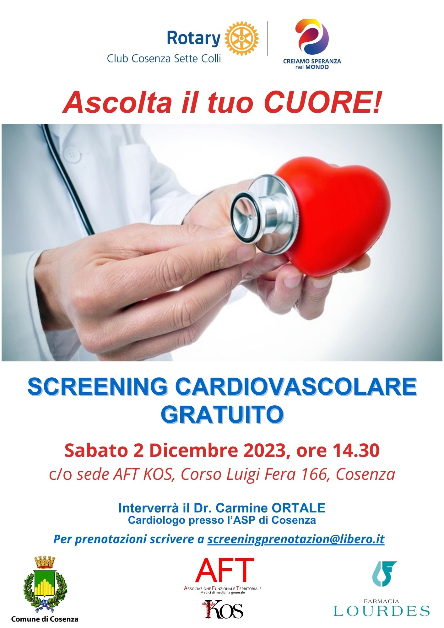 Ascolta il tuo cuore Cosenza screening