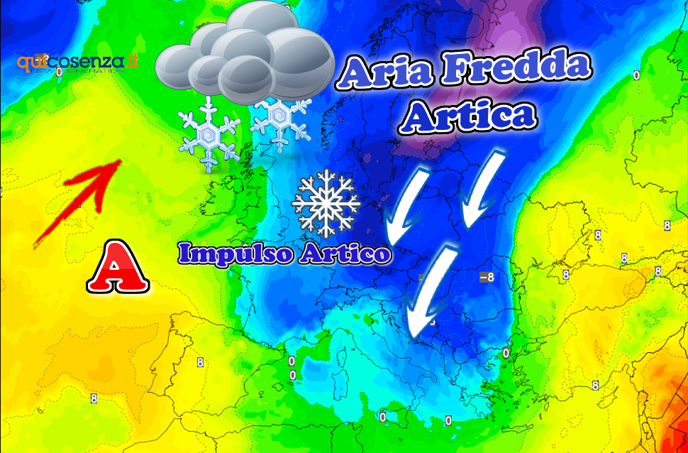 Freddo italia saccatura artica