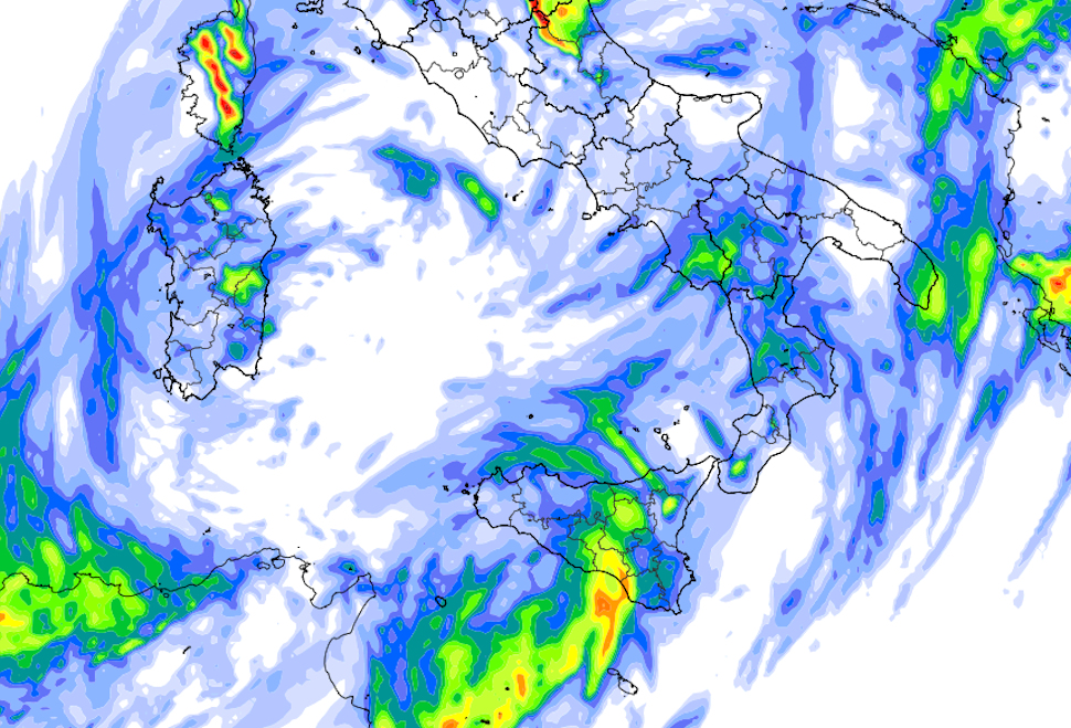 Mappa piogge Sud italia