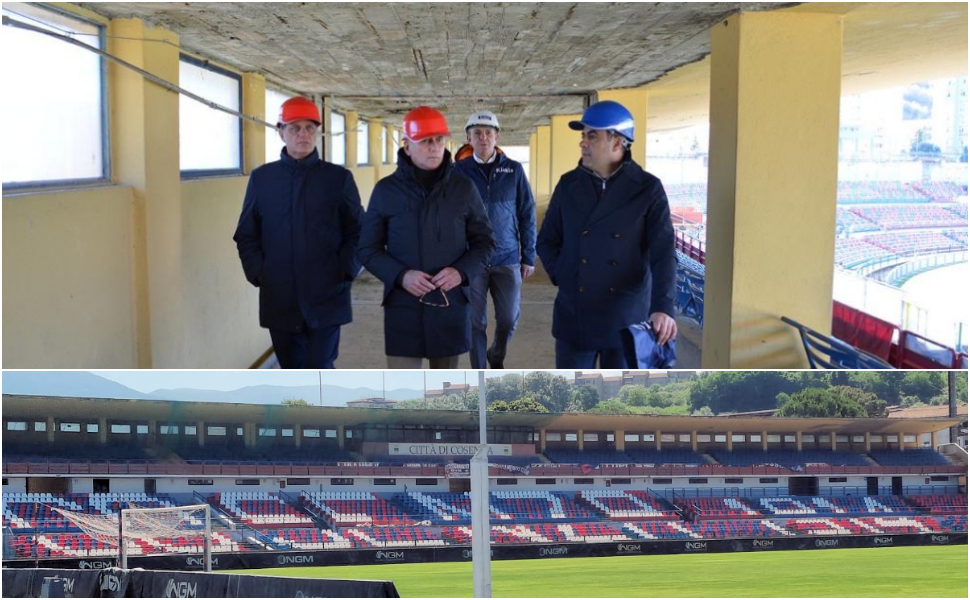 tribuna B lavori Stadio Cosenza