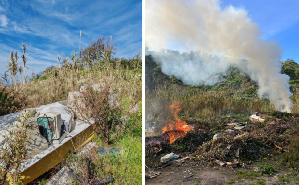 rifiuti incendiati parghelia vv