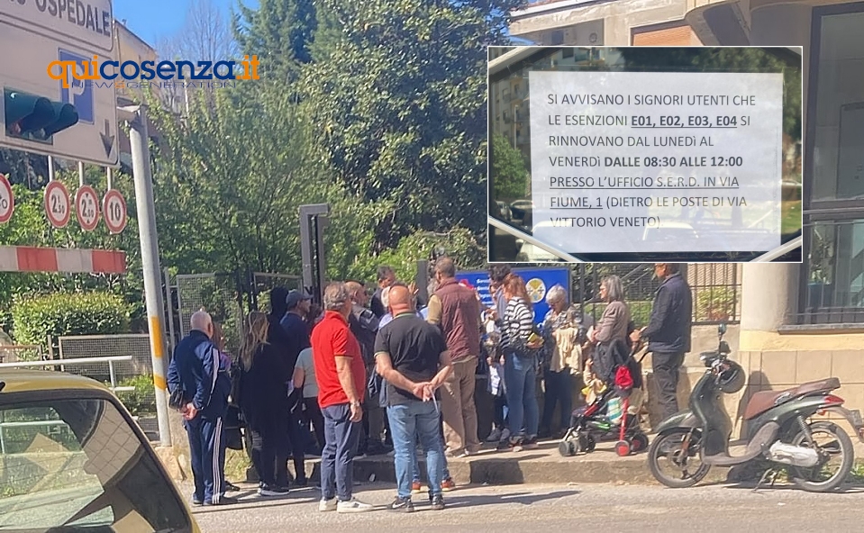 Esenzione ticket farmaci code Cosenza