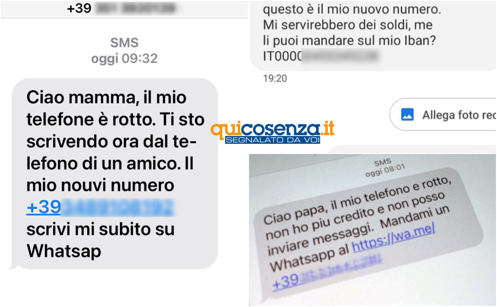 Truffa SMS papà e mamma telefono rotto