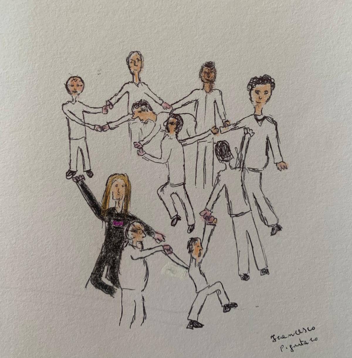 un disegno dei pazienti che descrive lo spettacolo