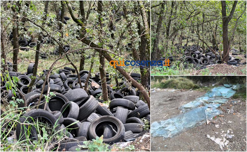 Discarica pneumatici tra Rovito e Celico