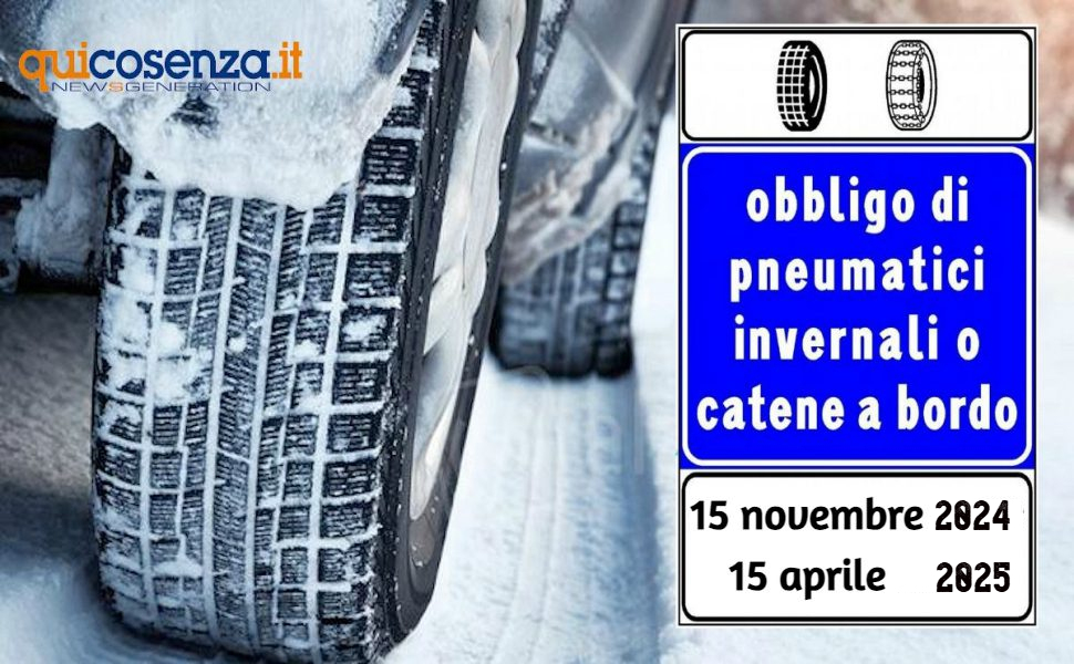 Obbligo catene o pneumatici invernali 2024