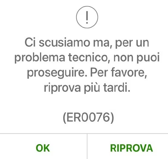 Errore Intesa San paolo