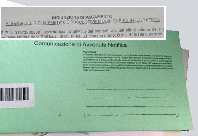 Notifica-multa-ingiunzione pagamento
