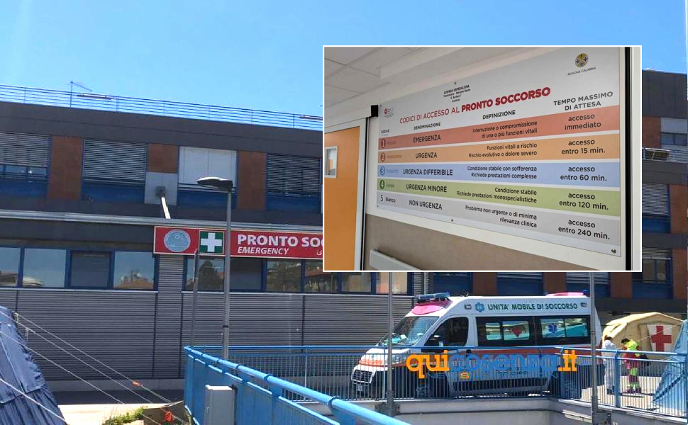 Pronto Soccorso Cosenza codici accesso