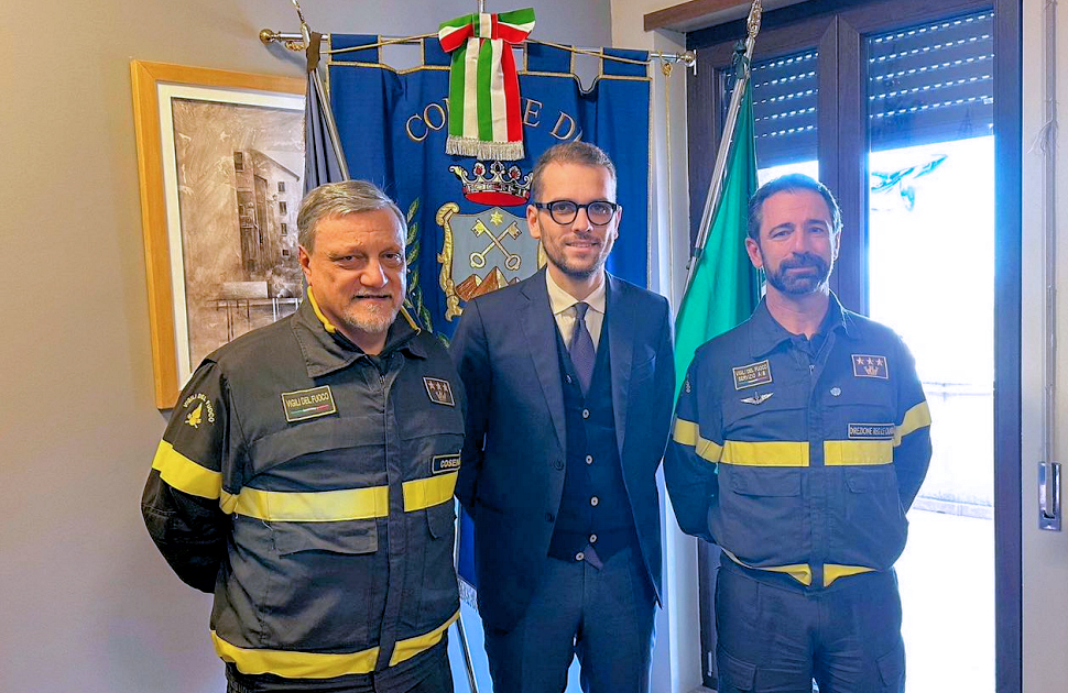 Sindaco mormanno Pappaterra el Comandante vigili del fuoco Roberto Fasano