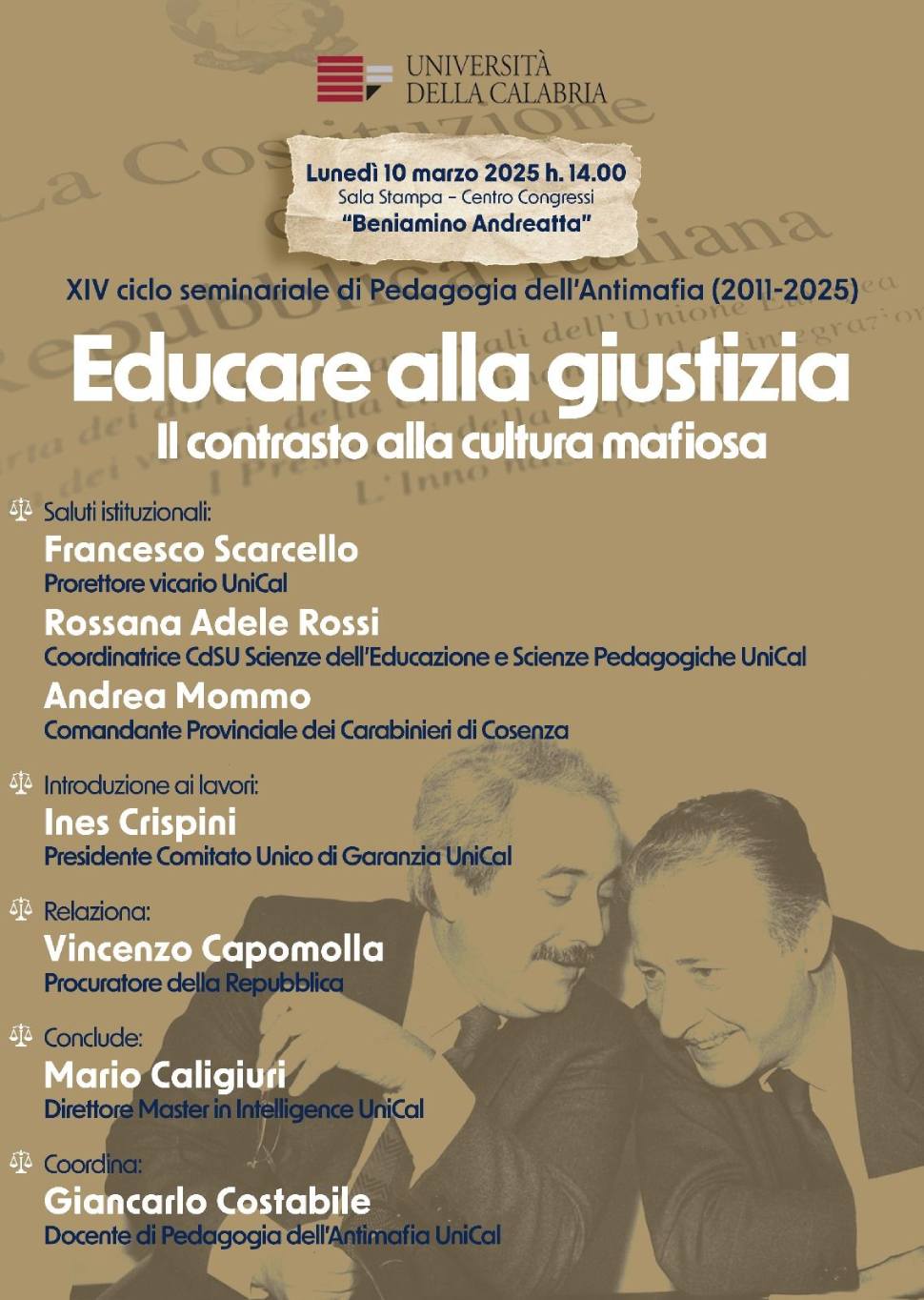 Locandina 10 marzo 2025 capomolla unical