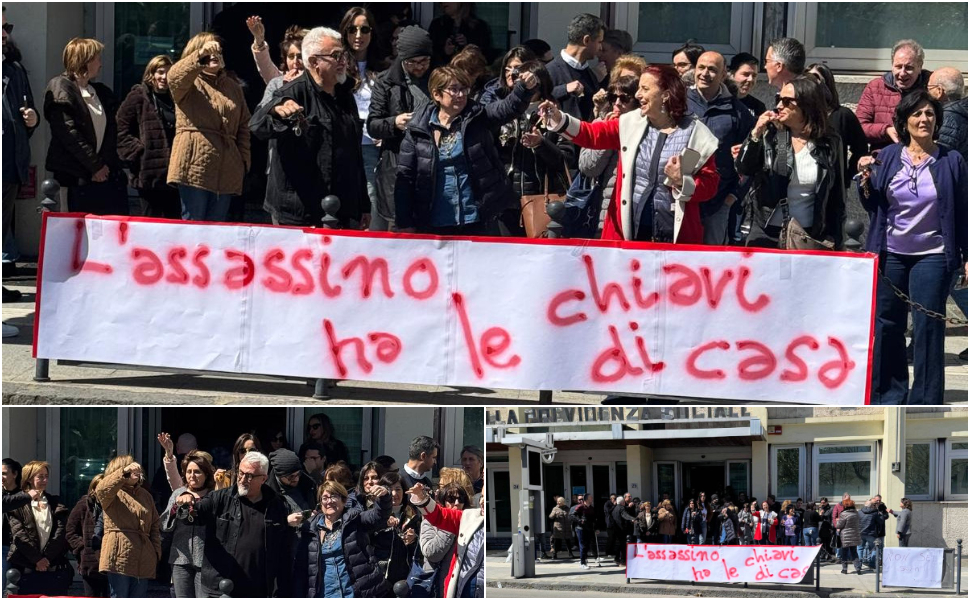 Assassino chiavi di casa sitin Inps Cosenza