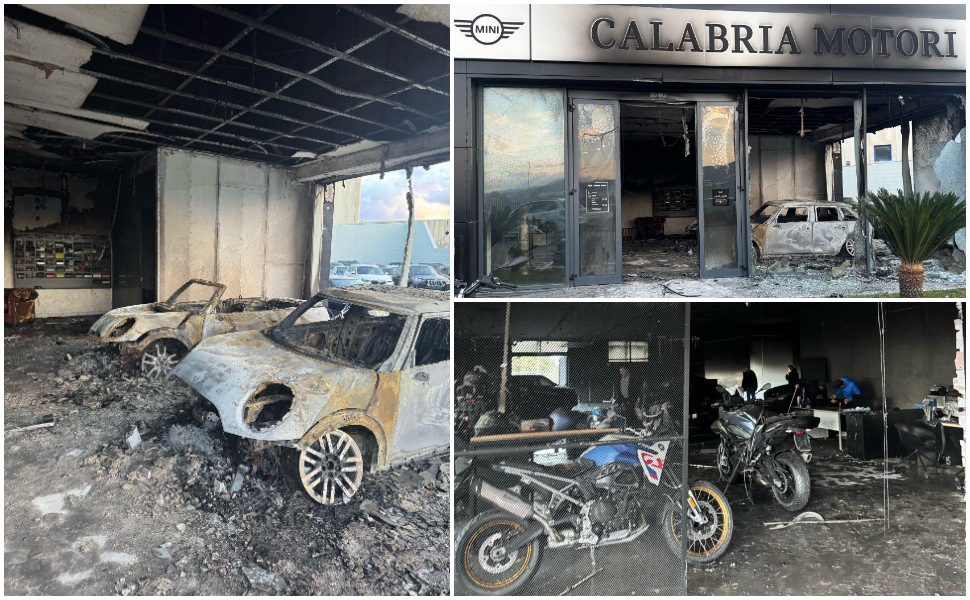 Concessionaria in fiamme