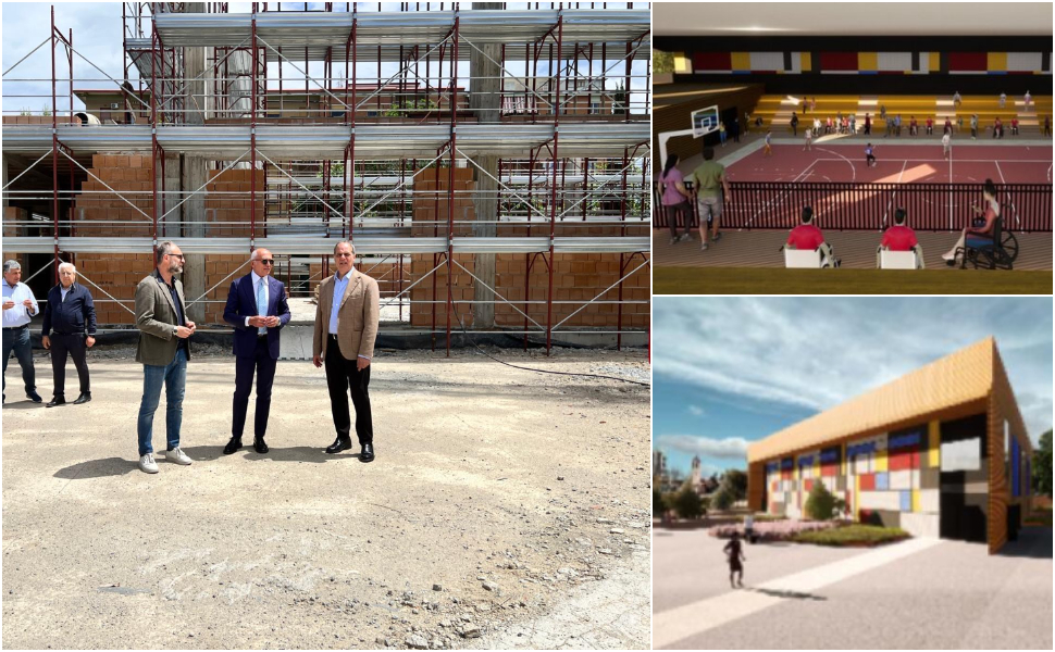 Palasport indoor polivalente Cosenza città dei ragazzi_rendering e lavori 2025