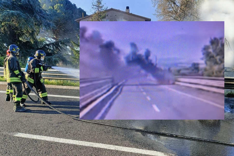 Vigili del Fuoco auto in fiamme