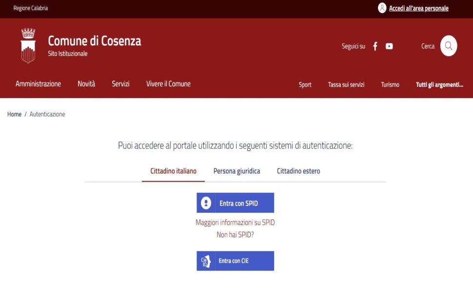 servizio online Cosenza