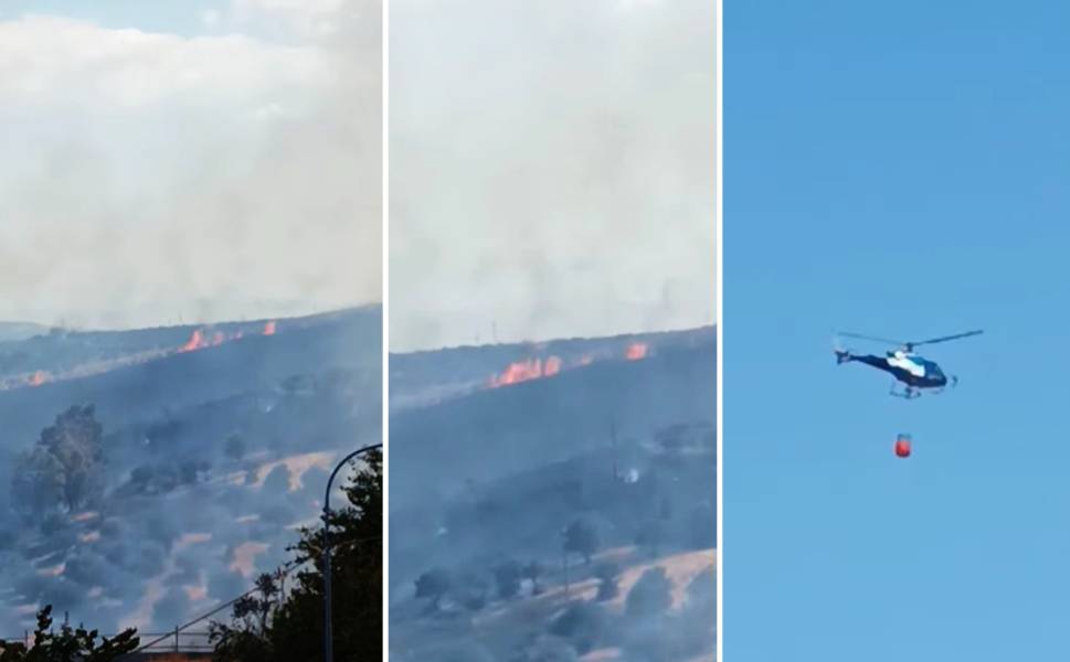 incendio cassano elicottero