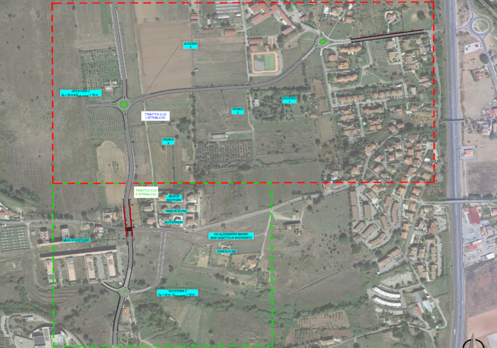 Bretella viaria Contrada Rocchi Unical Rende