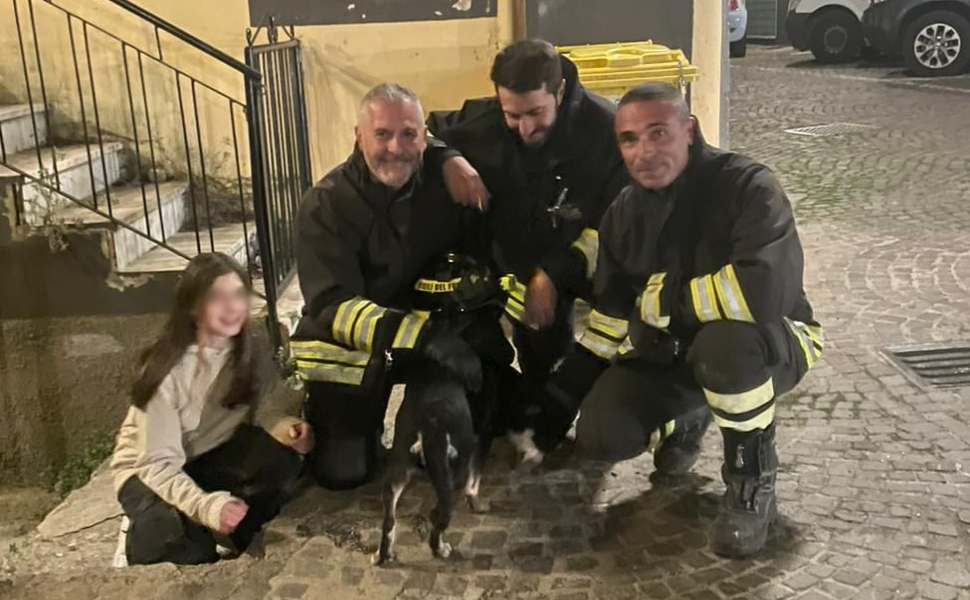 vigili fuoco acri cagnolina 01